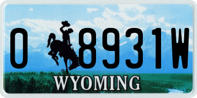 WY license plate 08931W