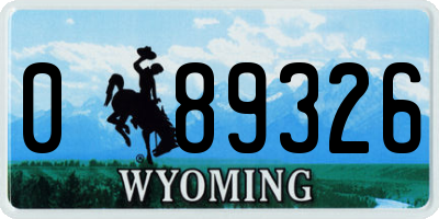 WY license plate 089326