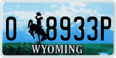 WY license plate 08933P