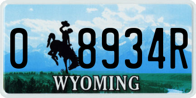 WY license plate 08934R