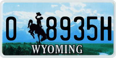WY license plate 08935H