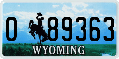 WY license plate 089363