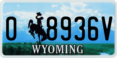 WY license plate 08936V