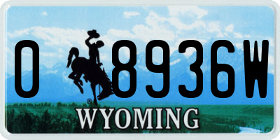 WY license plate 08936W