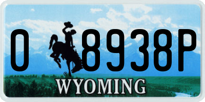 WY license plate 08938P