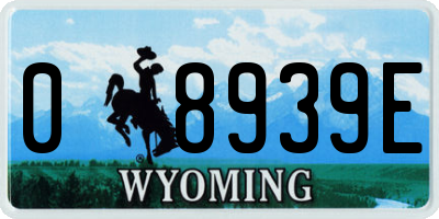 WY license plate 08939E