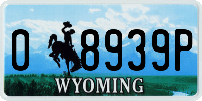 WY license plate 08939P