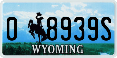 WY license plate 08939S
