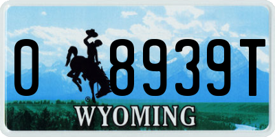 WY license plate 08939T