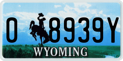WY license plate 08939Y