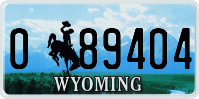 WY license plate 089404