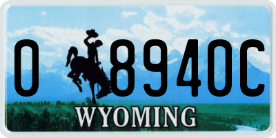 WY license plate 08940C