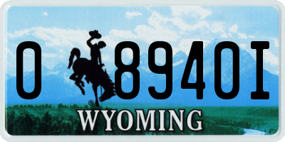 WY license plate 08940I