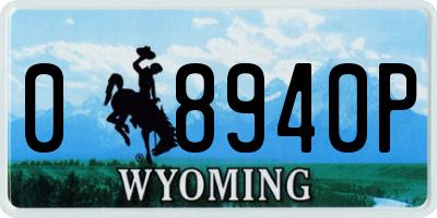 WY license plate 08940P