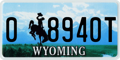 WY license plate 08940T