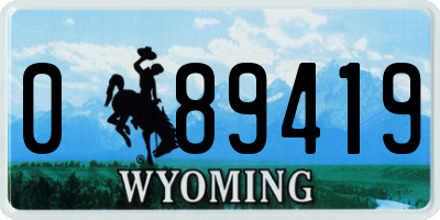 WY license plate 089419