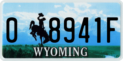 WY license plate 08941F