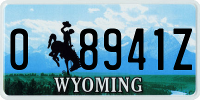 WY license plate 08941Z