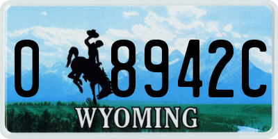 WY license plate 08942C