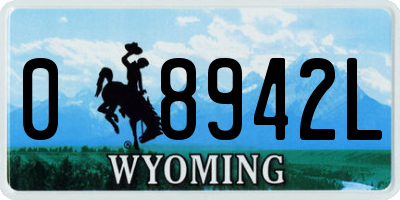 WY license plate 08942L