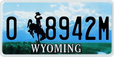 WY license plate 08942M