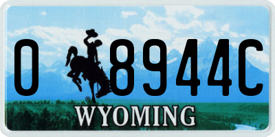 WY license plate 08944C