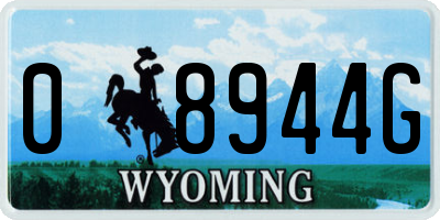 WY license plate 08944G