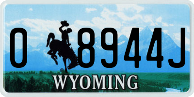 WY license plate 08944J