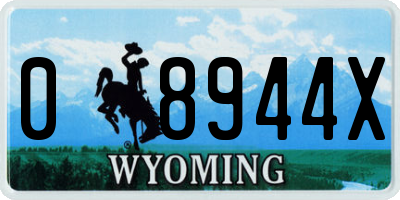 WY license plate 08944X