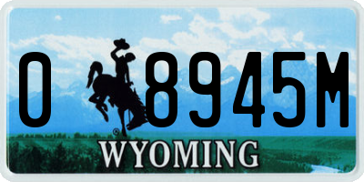 WY license plate 08945M