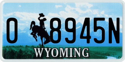 WY license plate 08945N