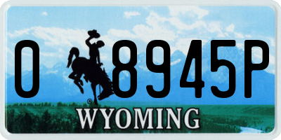 WY license plate 08945P