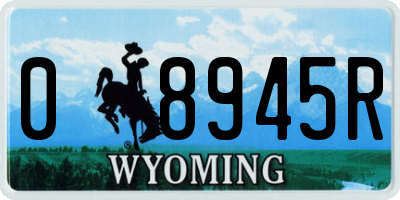 WY license plate 08945R