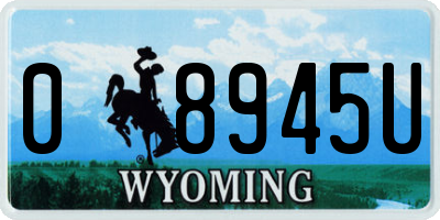 WY license plate 08945U