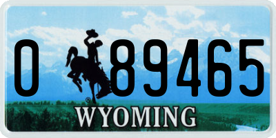 WY license plate 089465