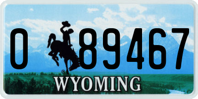 WY license plate 089467