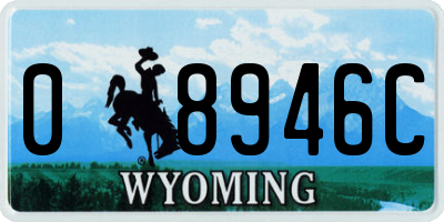 WY license plate 08946C