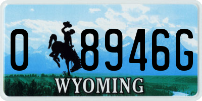 WY license plate 08946G