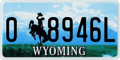 WY license plate 08946L