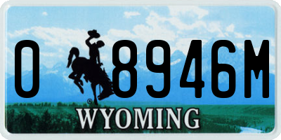 WY license plate 08946M