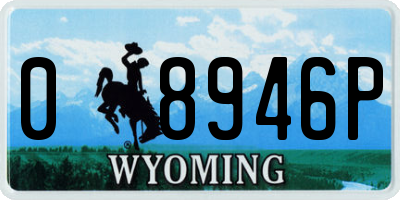 WY license plate 08946P