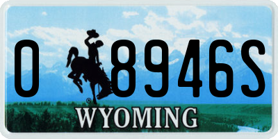 WY license plate 08946S