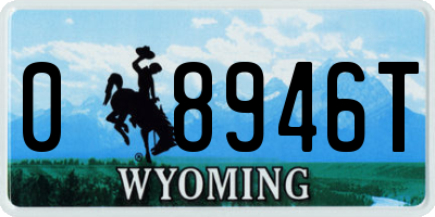 WY license plate 08946T