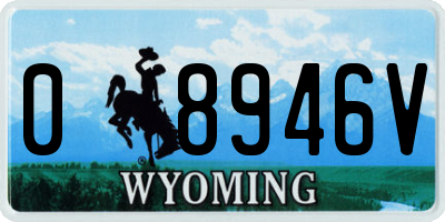 WY license plate 08946V