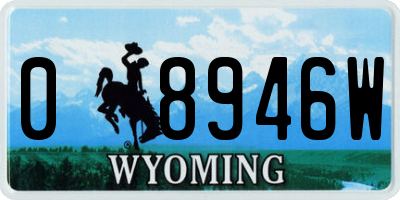 WY license plate 08946W
