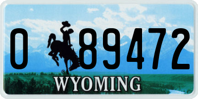 WY license plate 089472