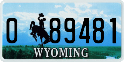 WY license plate 089481