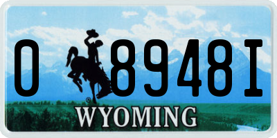 WY license plate 08948I