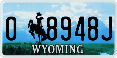WY license plate 08948J