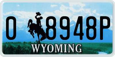WY license plate 08948P